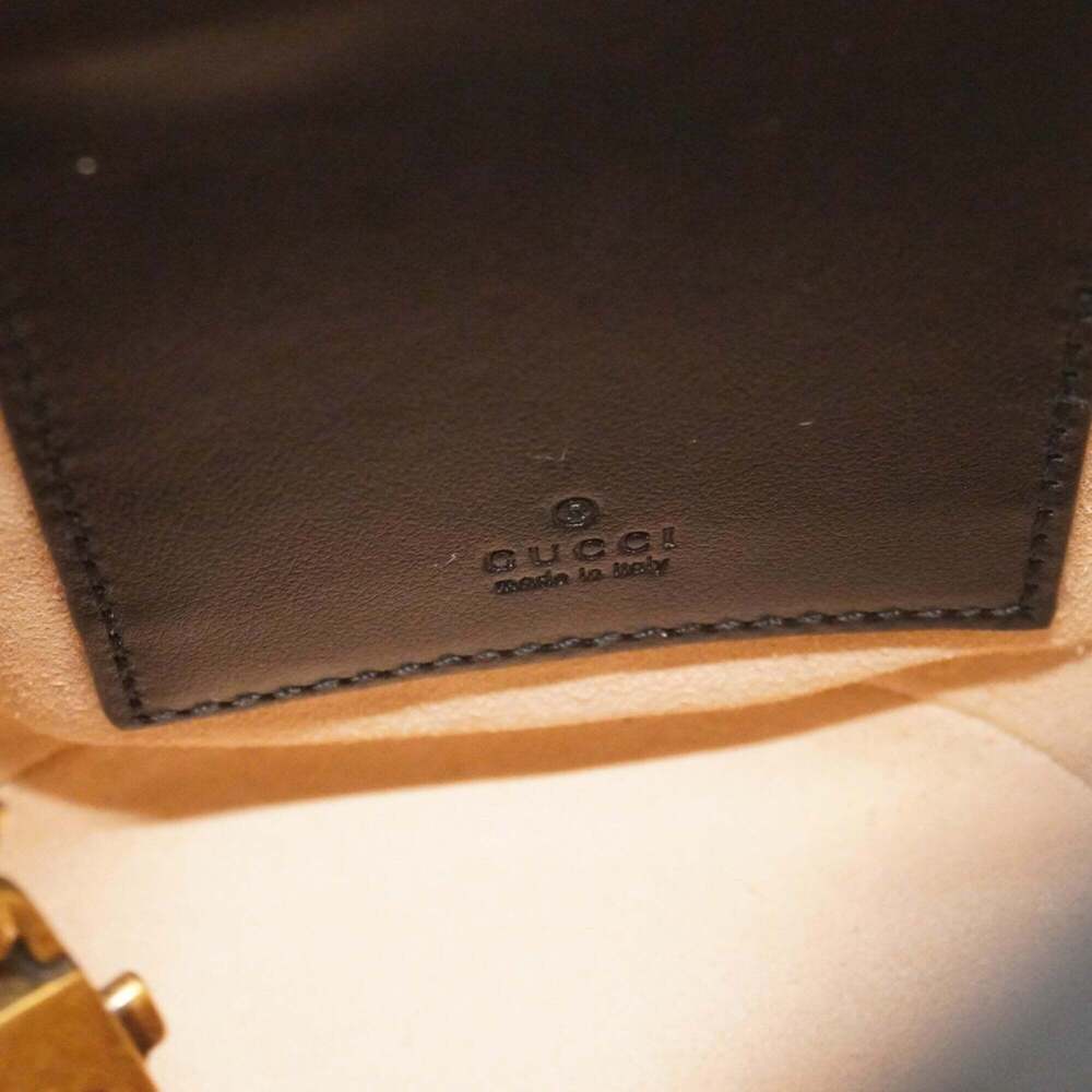 GUCCI Black Leather GG Marmont Shoulder Bag - Picture 5 of 8